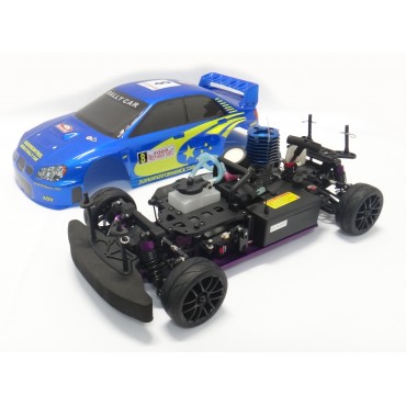 AUTOMODELO HIMOTO RAPIDA PRO CÂMBIO 2 MARCHAS 1/10 RTR 4WD NITRO MOTOR SH 18 RÁDIO 2.4GHZ ON ROAD SUBARU CONCORRENTE FW06 FW6 HIM HI9102